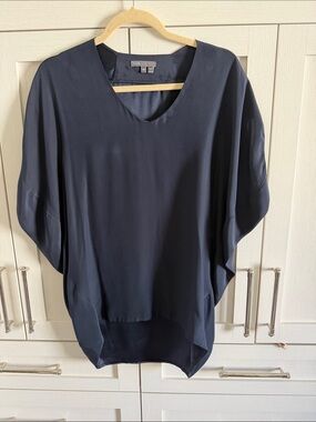 Vince Navy Draped V-Neck Tunic